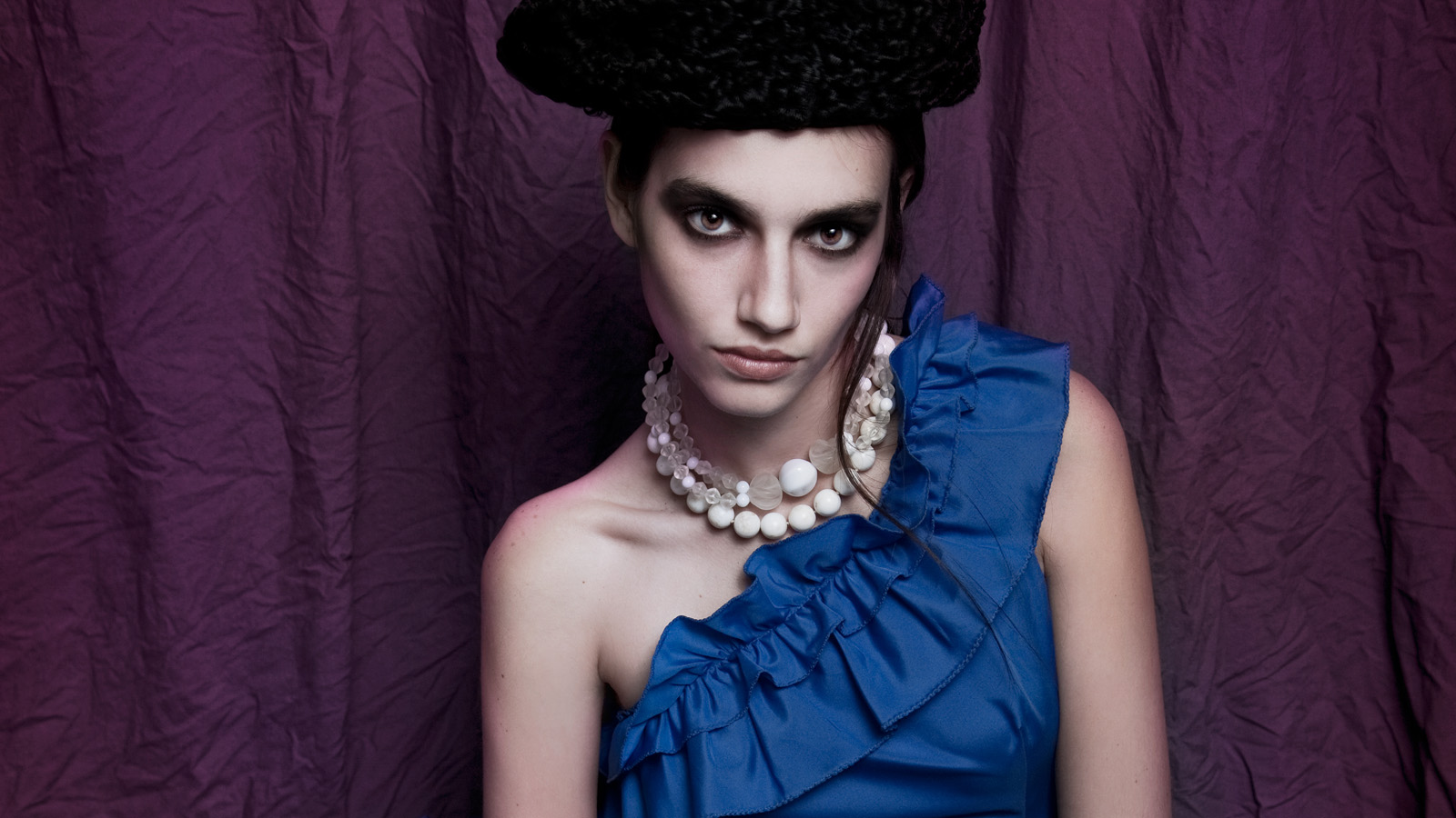 The Rabbit Hole vintage clothing Miami fashion editorial blue evening gown
