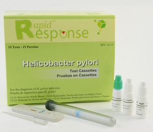 RAPID RESPONSE HPY13C15 H. PYLORI ANTIBODY TEST CASSETTE 15 tests