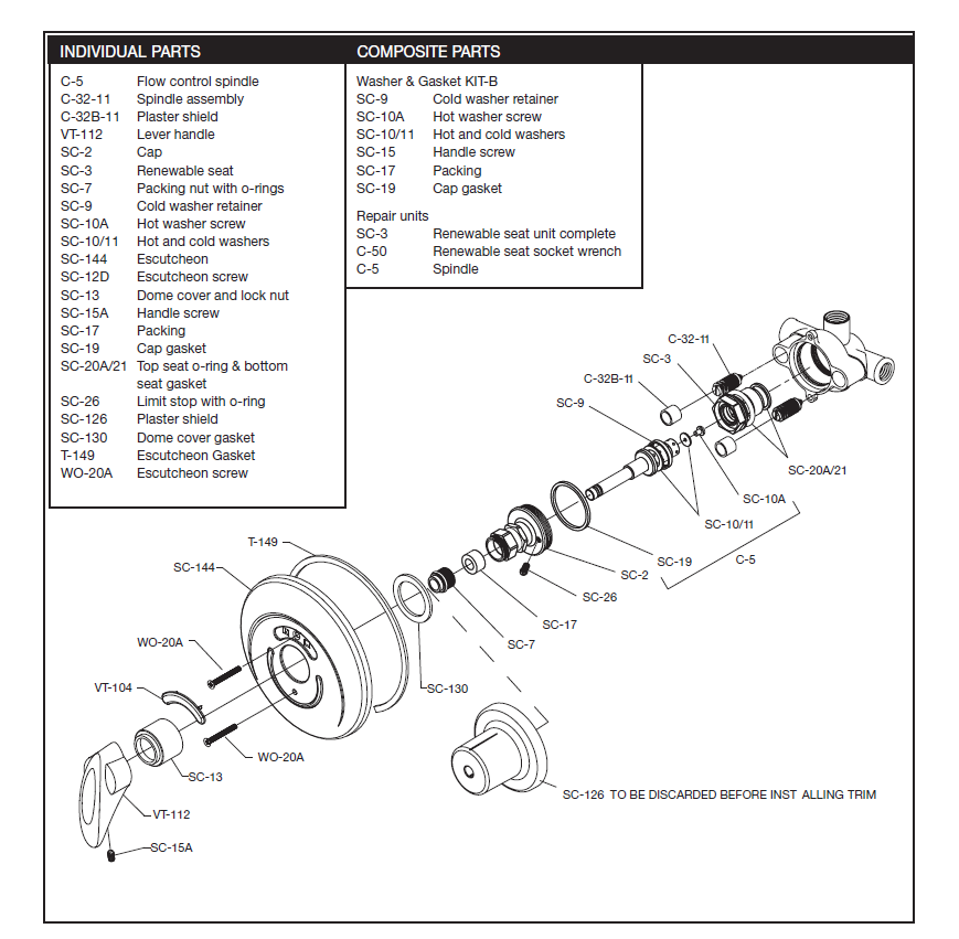 Symmons Shower Parts Breakdowns | Shower Diagrams