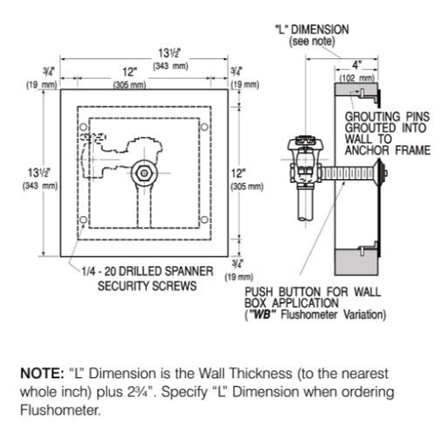 Sloan 0334030 WB1A Easy Access Wall Box Assembly