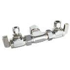 Valve Midline à Angle Droit - 1/4 OD COMP X 1/8 MIP Avec Extension Sans Plomb - Pour Systèmes Hydrauliques/pneumatiques