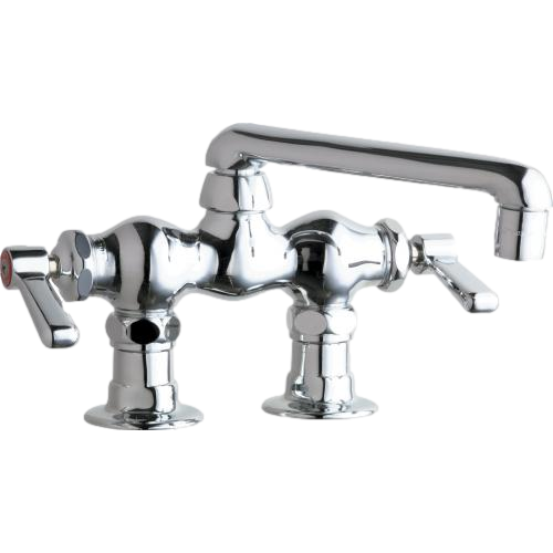 Chicago Faucets 625-ABCP Floor Mount Double Pedal Valve - Chrome, Self-Closing, For Commercial Use