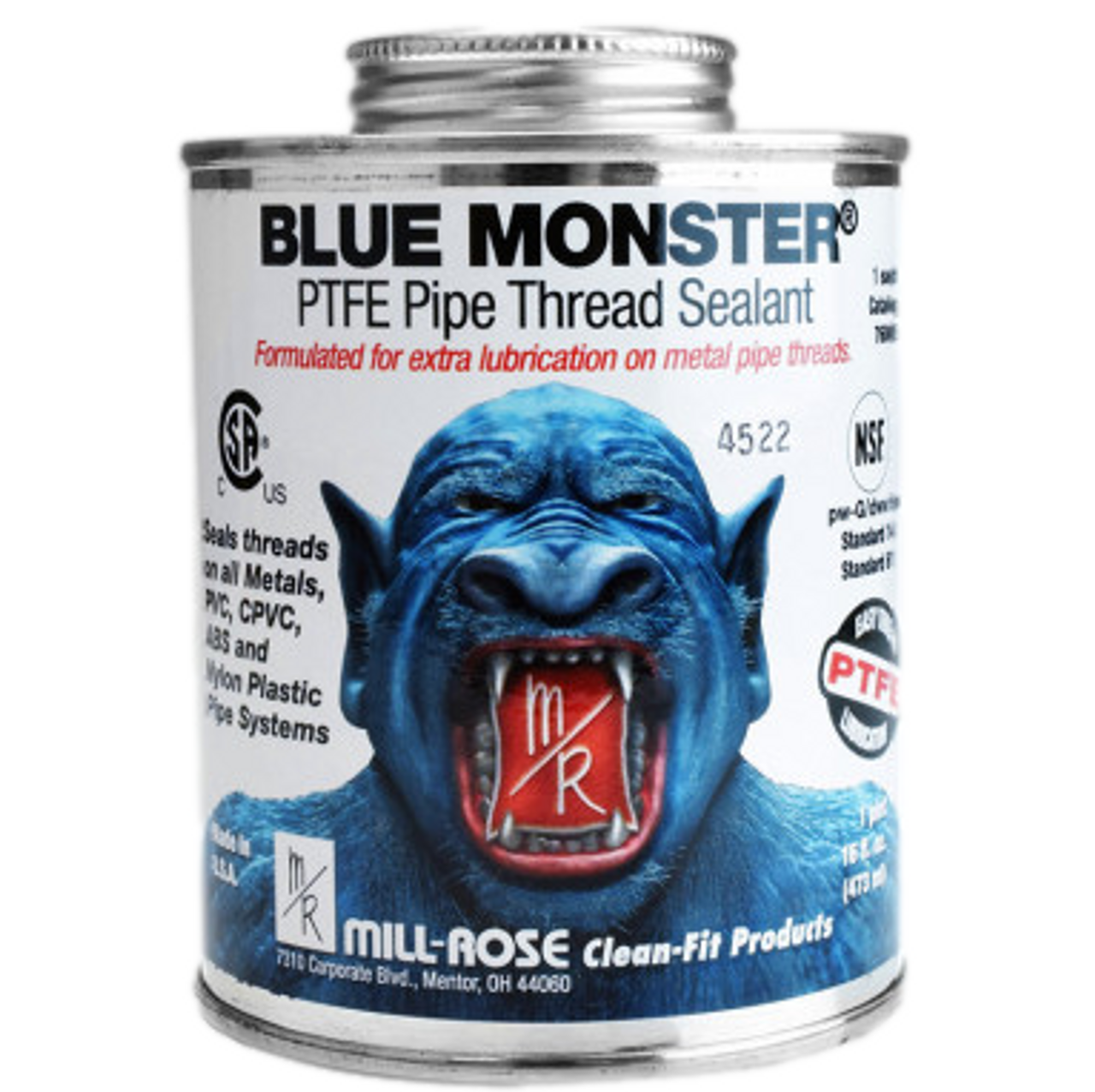 Blue Monster 76005 Pipe Thread Sealant With PTFE 1 Pint - Quality Plumbing  Supply
