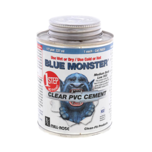 Blue Monster 76037 1 Quart (32FL OZ) PVC Clear Cement