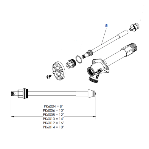 Arrowhead PK6010 460 Series ArrowBreaker 10" Wall Hydrant Stem Assembly