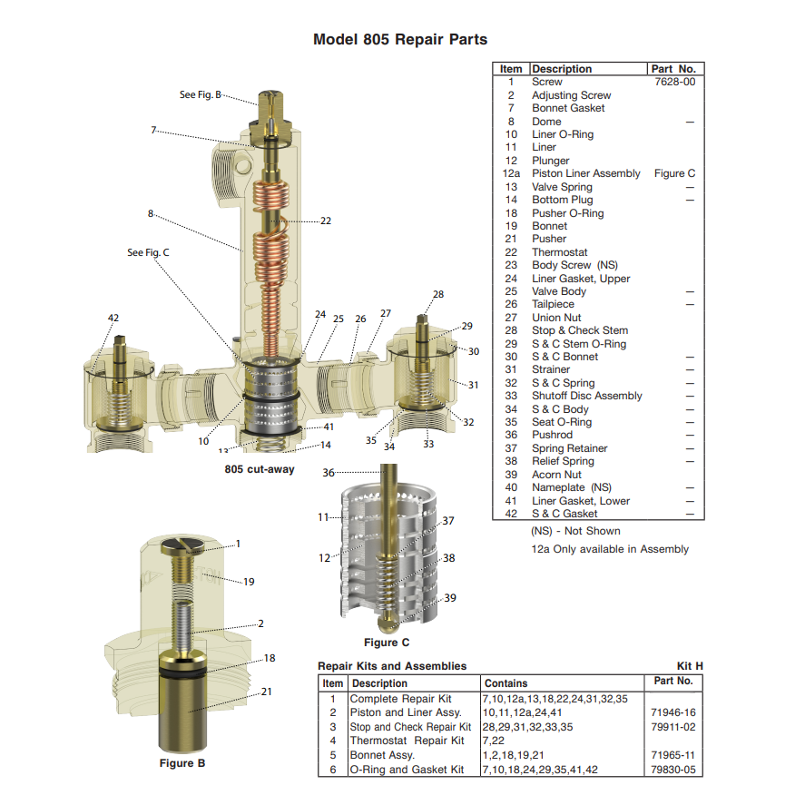 Lawler 7998100 for Model 801 Complete Controller Repair Kit and