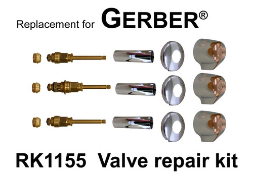 Gerber RK1155 3-Valve Shower Rebuild Kit Sliding Sleeve Chrome