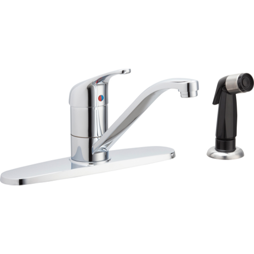 Chicago Faucets 432-ABCP Single Lever Hot & Cold Water Mixing Sink Faucet W/Side Spray
