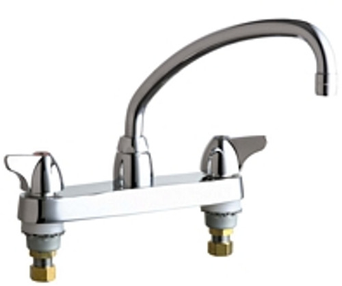 Chicago Faucets 1100-L9E35ABCP Deck-Mounted Manual Sink Faucet 8" Center