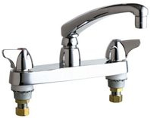 Chicago Faucets 1100-XKABCP Deck-Mounted Manual Sink Faucet 8" Center