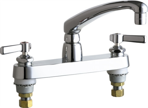 Chicago Faucets 1100-E2805-5-369AB Deck-Mounted Manual Sink Faucet 8" Center