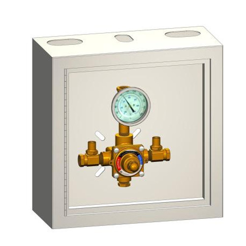 Lawler 86401-14 Under-The-Counter Valve Series 310 Recessed (1/2"x 1/2") In Rough Brass With Carbon Steel Cabinet