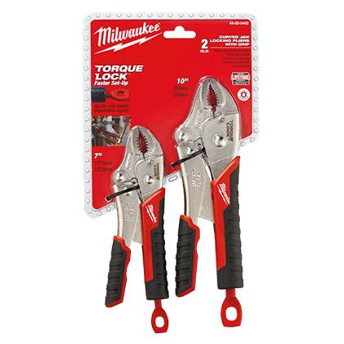 Milwaukee 48-22-3402 2PC Torque Lock Curved Jaw Locking Pliers Set