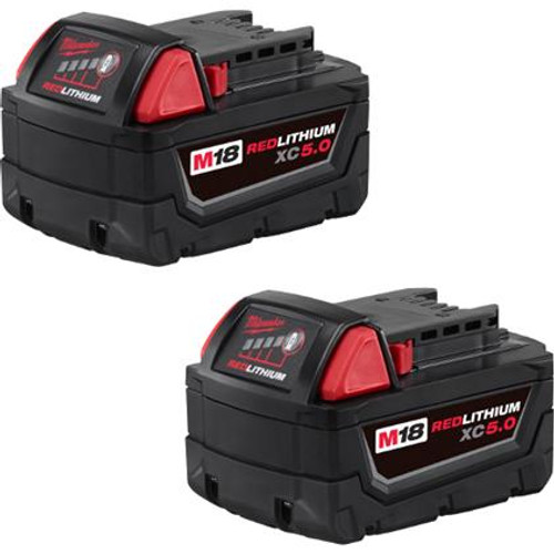 Milwaukee 48-11-1852 M18 Redlithium XC5.0 Extended Capacity Battery Two Pack