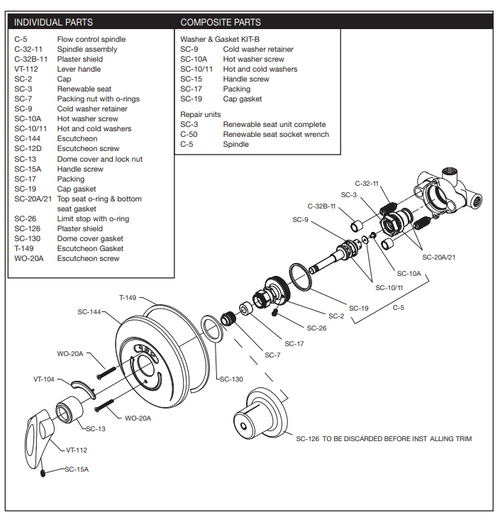 Symmons Safetymix Parts Breakdown