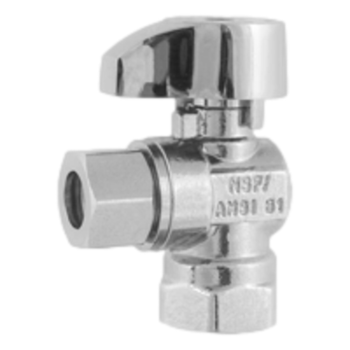 Matco-Norca 26-1001LF Angle Supply Valve CP 3/8" FIP x 3/8" OD Compression Oval Handle With Compression Outlet