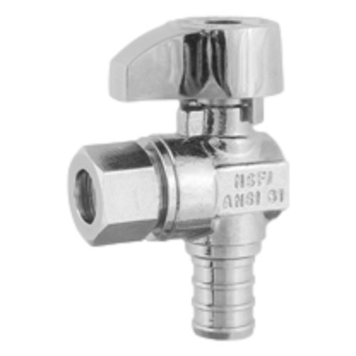 Matco-Norca 26-1003PXLF Angle Supply Valve CP 1/2" PEX x 3/8" OD Compression Oval Handle With Compression Outlet 