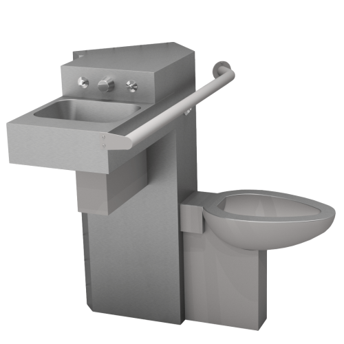 Metcraft HET3155-R&L-LTW HC Angled Wall Fixture with Standard Waste Height.
