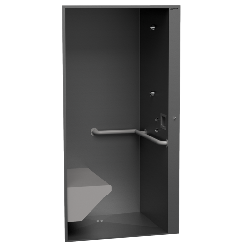 Metcraft 8170-R&L-LR Ligature Resistant Handicap Shower Cabinet.