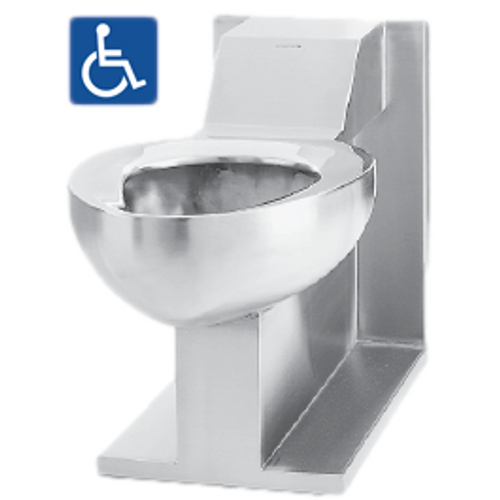 Metcraft 4185 Handicap Chase Mounted Siphon Jet Style Correctional Toilet.