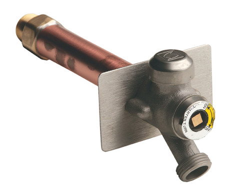 JAY R. SMITH 5609QT-06BP 3/4" Inlet Quarter-Turn Non-Freeze Wall Hydrant with Exposed Hose Connection