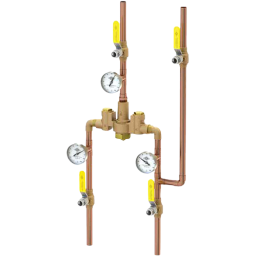 Acorn SFMV-2 Thermostatic Hi-Lo Mixing Valve Supply Fixture, 3/4” Inlets & 1” Outlet 45 GPM