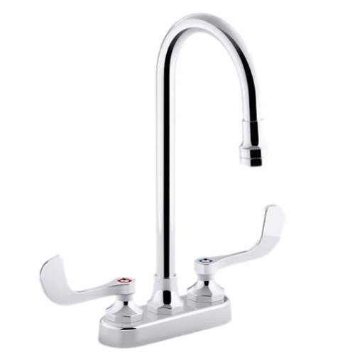 Kohler K-400T70-5ANA-CP Triton Bowe 0.5 GPM Centerset Bathroom Sink Faucet w/Aerated Flow, Gooseneck Spout & Wristblade Handles