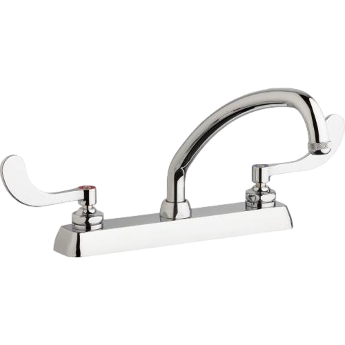 Chicago Faucets W4D-L9E1-317ABCP Deck-Mounted Manual Sink Faucet 