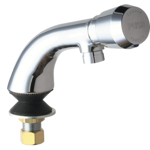 Chicago Faucets 807-E12-665PAB Deck-Mounted Single-Inlet Metering Sink Faucet