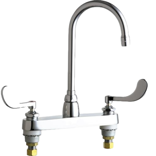 Chicago Faucets 1100-GN2AE35-317AB Deck-Mounted Manual Sink Faucet With 8" Centers