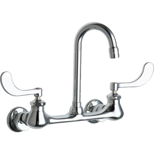 Chicago Faucets 631-ABCP Wall-Mounted Manual Sink Faucet With Adjustable Centers