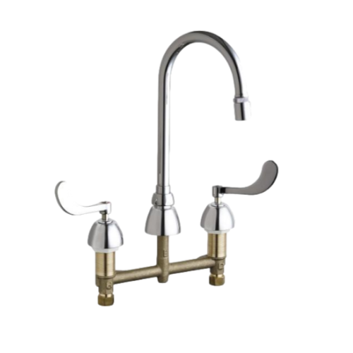 Chicago Faucets 786-E36XKABCP Deck-Mounted Manual Sink Faucet With 8" Centers