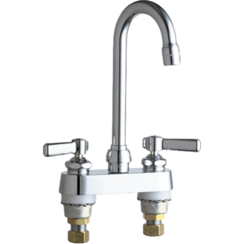 Chicago Faucets 895-ABCP Deck-Mounted Manual Sink Faucet With 4" Centers