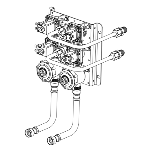 Willoughby E1L2205KOX Double Manifold Electronic Dual Temp Valve Assembly 0.5 GPM No Flex Hoses