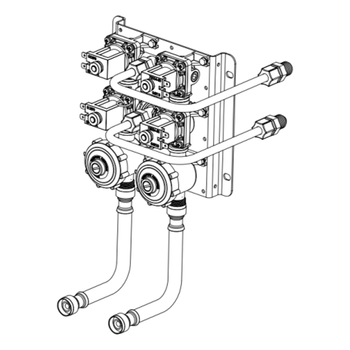 Willoughby E1L2215XOS Double Manifold Electronic Dual Temp Valve Assembly 1.5 GPM No Push Button