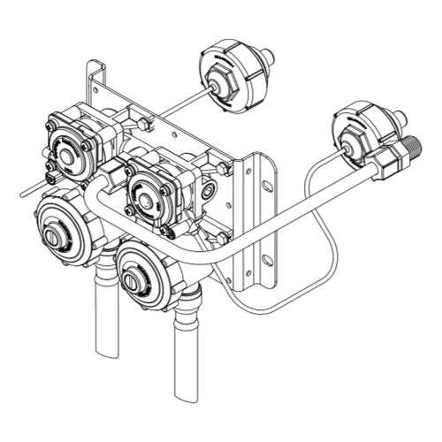 Willoughby PML2105XXX Pneumatic Dual Temp Metering Valve Assembly 0.5 GPM No Flex Hoses No Push Button No Tubing