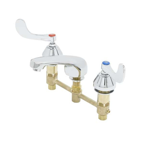 T&S Brass B-2990-WH4-F12 Widespread Deck Mount Lavatory Faucet
