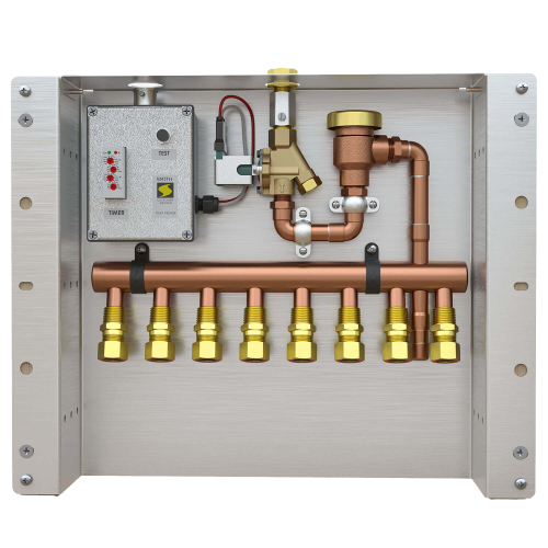 JAY R. SMITH 270FM-04-500-120 Flush Mount Enclosure Electronic Trap Primer Multi-Port 1/2" Outlet Assembly Primes 4 Traps 120 Volt