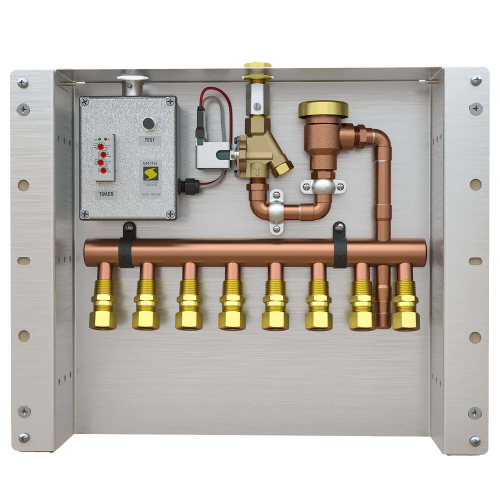 JAY R. SMITH 270FM-04-500-240 Flush Mount Enclosure Electronic Trap Primer Multi-Port 1/2" Outlet Assembly Primes 4 Traps 240 Volt