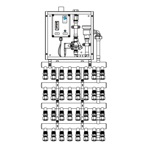 JAY R. SMITH 272SM-26-625-024 Surface Mount Enclosure Electronic Trap Primer Multi-Port 5/8" Outlet Assembly Primes 26 Traps 24 Volt