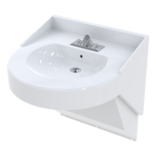 Whitehall Manufacturing WH3740BAR-H24 Ligature Resistant ADA Compliant Bariatric Stainless Steel Powder Coated White Two Hole Basin.