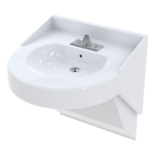 Whitehall Manufacturing WH3740BAR-H38 Ligature Resistant ADA Compliant Bariatric Stainless Steel Powder Coated White Three Hole Basin.