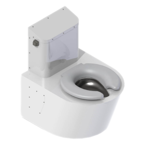 Whitehall Manufacturing WH2125BAR_10 Ligature Resistant SS Wall Supply Bariatric On-Floor Outlet Toilet 10" Rough-In.