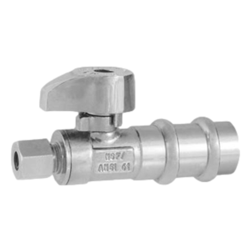 Matco-Norca 26-1016PLF Lead Free 1/4 Turn Angle Supply Valve 1/2" PRESS x 1/4" OD Compression