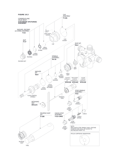 Symmons 262 Parts Breakdown
