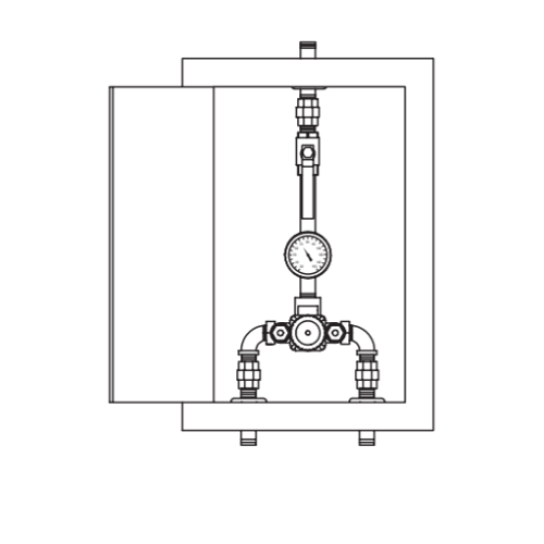 Symmons 7-700B-P-T TempControl Thermostatic Mixing Valve & Piping Assembly W/Cabinet