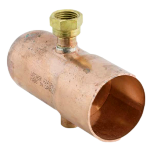 Uponor A2402000 2" Copper End Cap Spun End with Drain and Vent Connections
