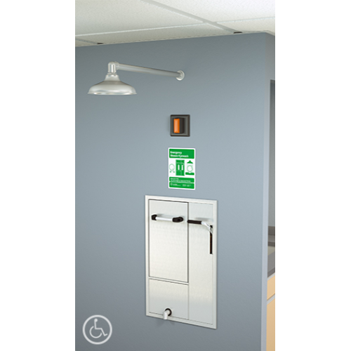 Guardian GBF2172 Recessed Safety Station W/Drain Pan/Daylight Drain/Exposed Wal Head