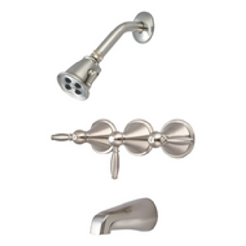 Central Brass TC-3-LC-BN Three Handle Tub & Shower Trim Kit
