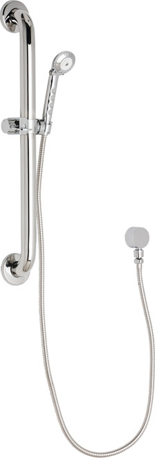 Chicago Faucets 152-ALCP Wall Mounted Shower Hand Spray with 24" ADA Grab Bar